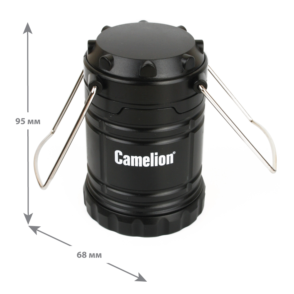 Camelion LED5632 (фонарь для кемпинга 3XR03, черный, 3X COB LED, пласт. кор.)