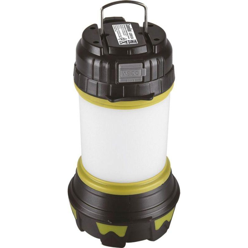 Camelion LED5124 (фонарь акк. черн/зел, USB2.0, Micro USB, Powerbank, 5Вт, 4,4 А-ч, пластик, кор.)