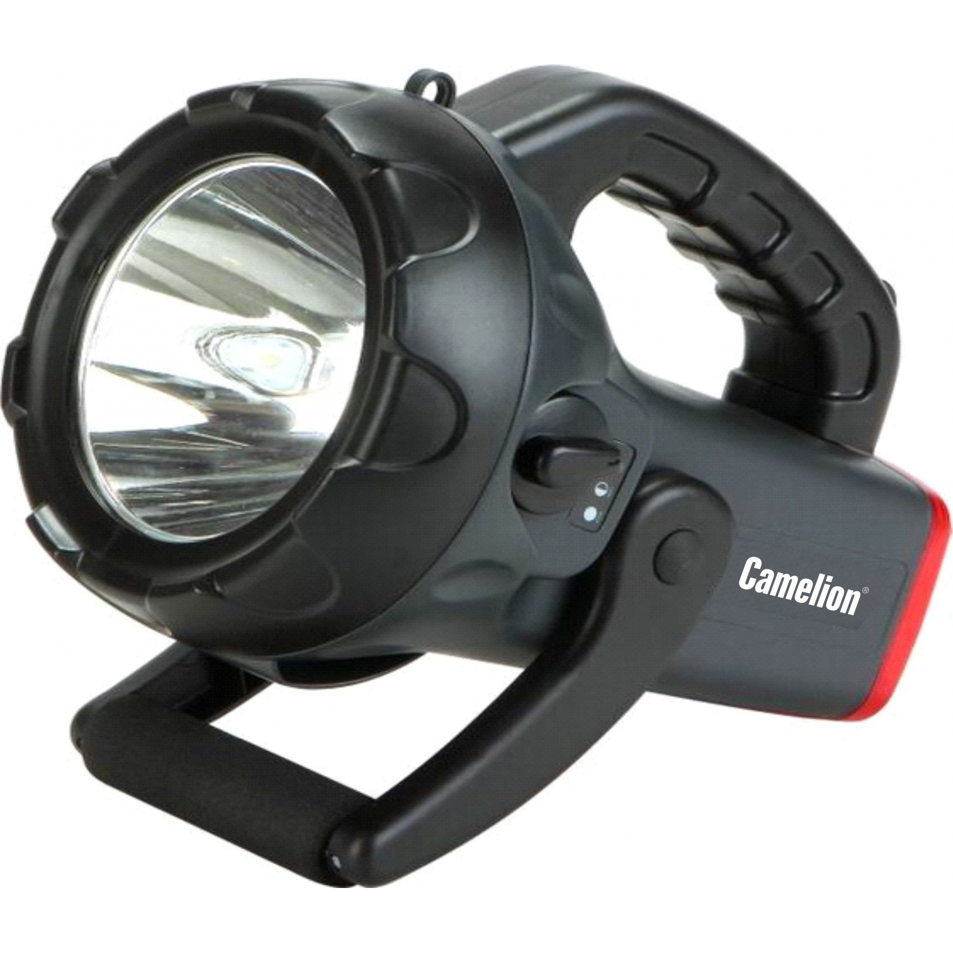 Camelion 2931R2 (фонарь аккум. 220В/12В, карбон, 10W CREE LED, 4В 4А-ч, пластик, коробка)