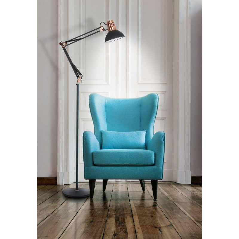 Camelion KD-431F C62 черный + медь (Светильник напольный Berlin, 1х E27, 40Вт, 230В, металл)