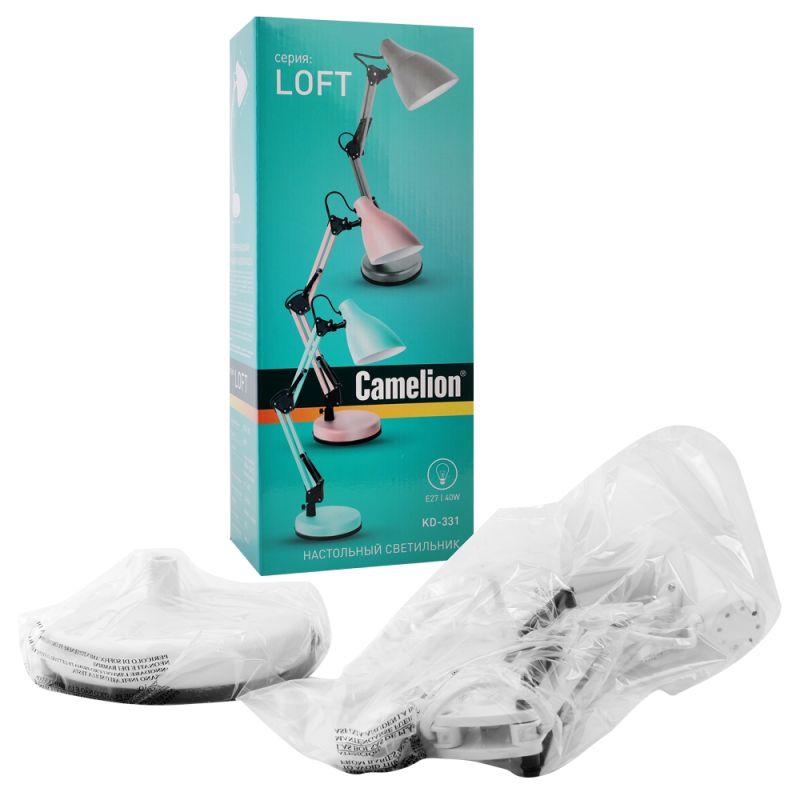 Camelion KD-331 C01 белый (Светильник настольный, 230V, 40W, E27)