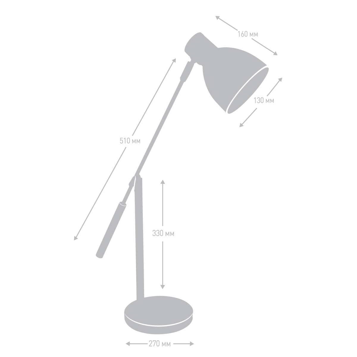 Camelion KD-333 C01 белый (Светильник настольный, 230V, 40W, E27)