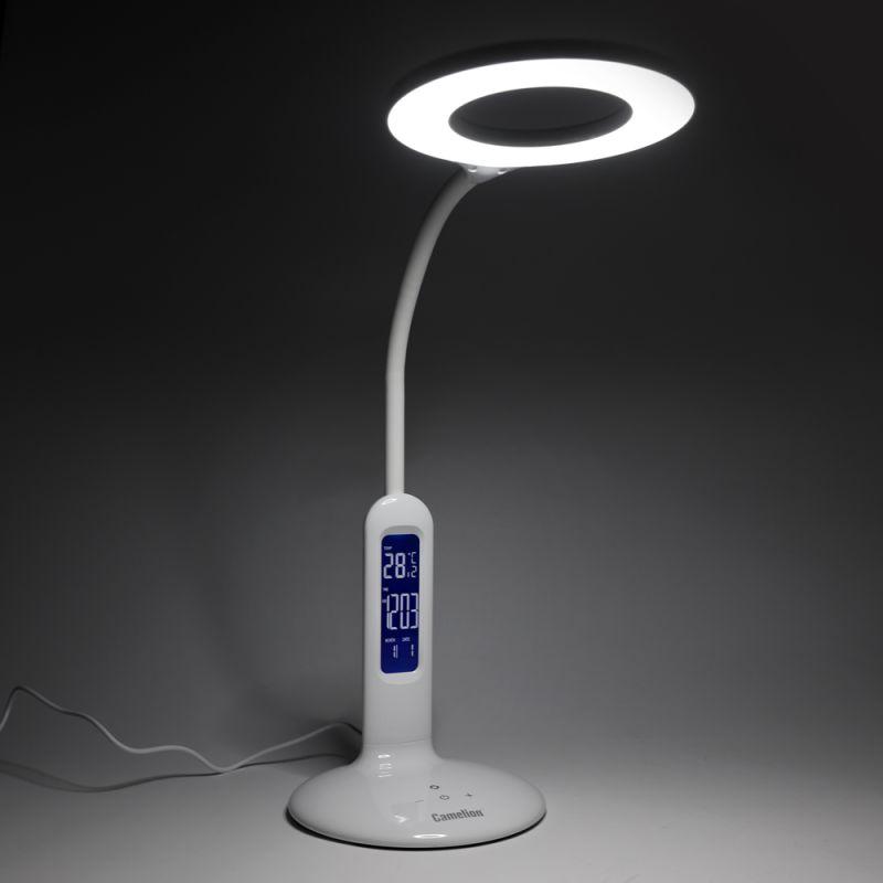 Camelion KD-823 C01 бел.LED (Свет-к наст.,8 Вт,230В, 500лм,сенс, термометр, рег.ярк и цвет.темп.)
