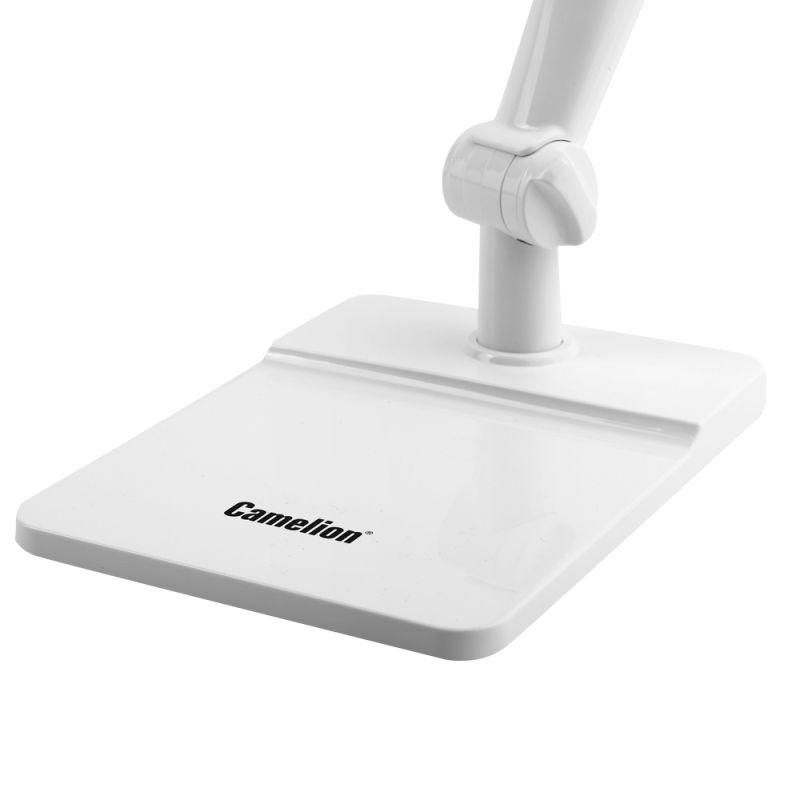 Camelion KD-831 C01 бел LED (Свет-к наст.10 Вт,230В, осн+струбц.,600 лм,сенс.рег.ярк и цвет.тем)