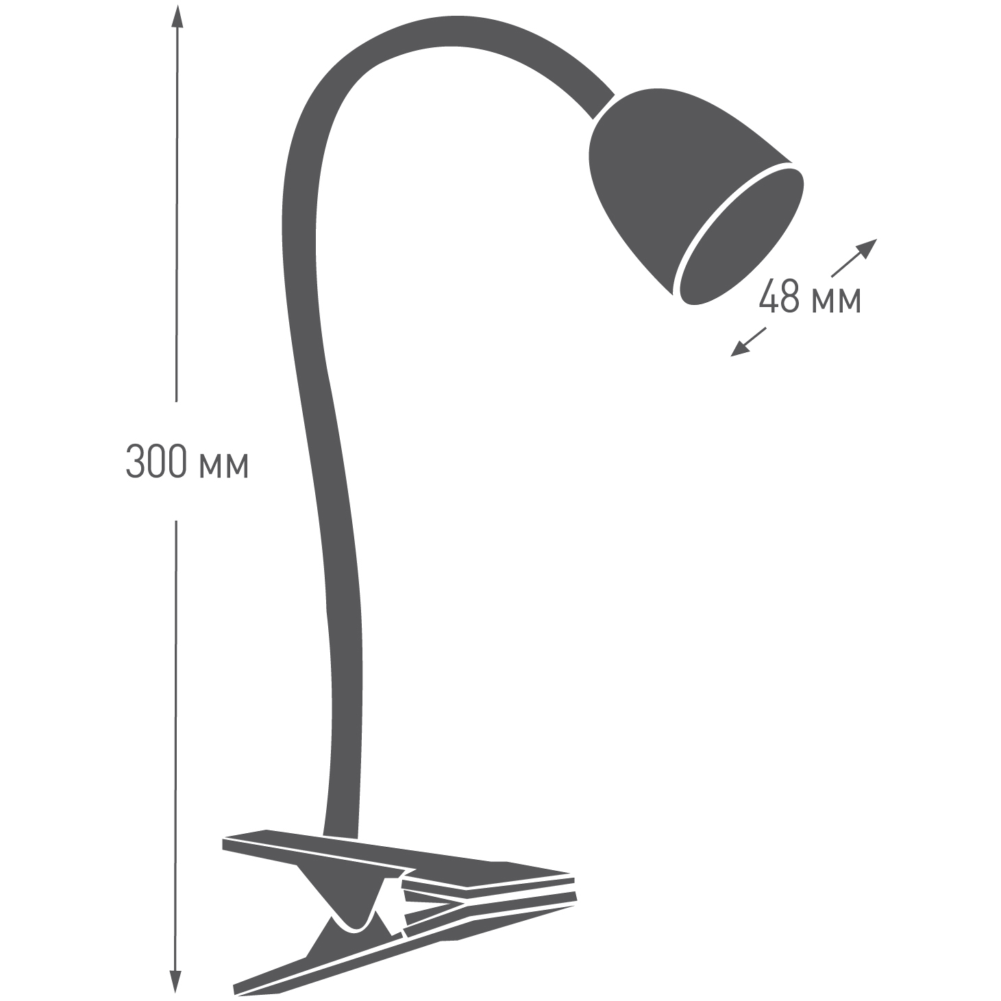 Camelion KD-847 C01 белый LED (Свет-ник наст на прищепке, 3.5 Вт,230В, 220 лм, 6000К)