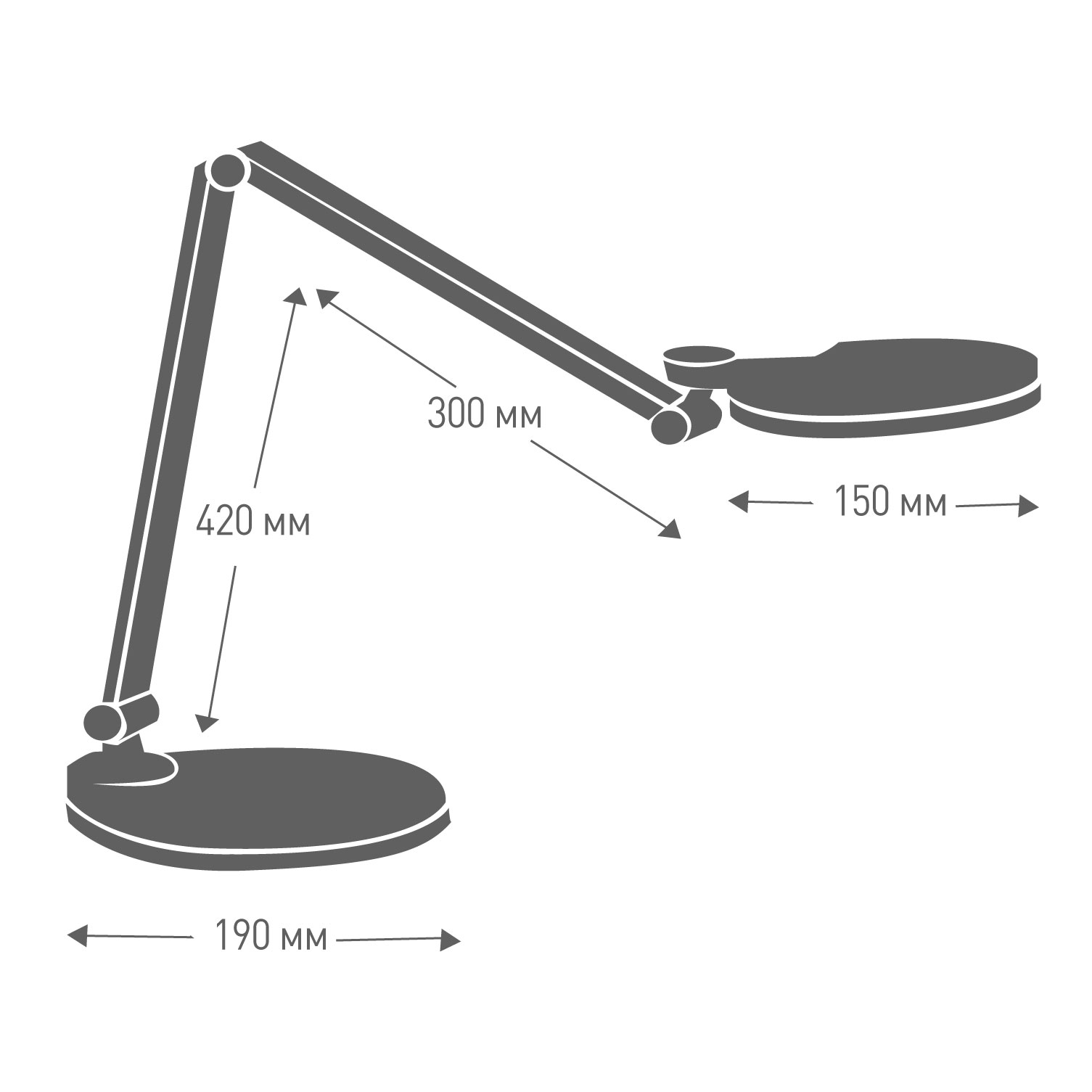 Camelion KD-865  C03 серебро LED Светильник настольный 10 Вт,230В,600 лм., сенсорный регулятор яркости и цвета