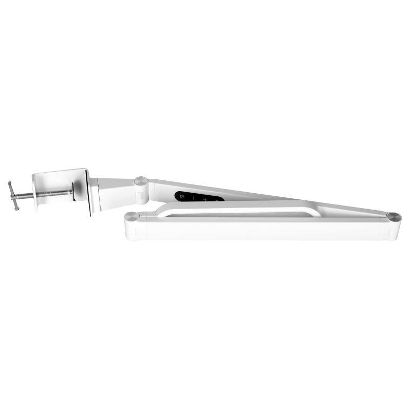 Лампа настольная светодиодная LED на струбцине 13Вт 230В 850лм сенсорная регулировка яркости, цвет белый