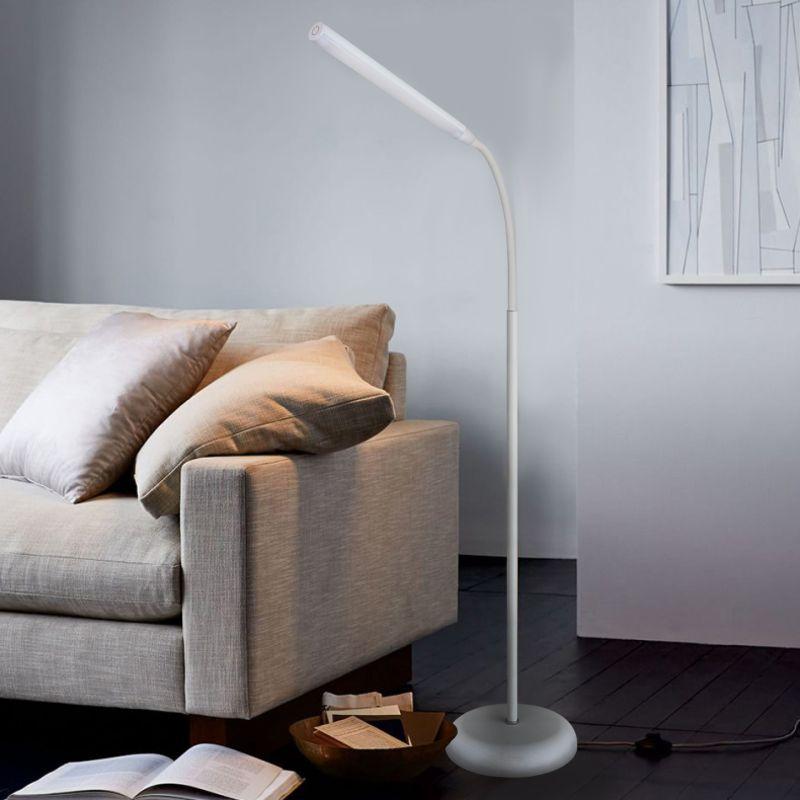 Camelion KD-795 C01 белый LED(Свет-к напольн,торшер, 6 Вт 230В,сенс.вкл-е, 4 ур.ярк,4000К)