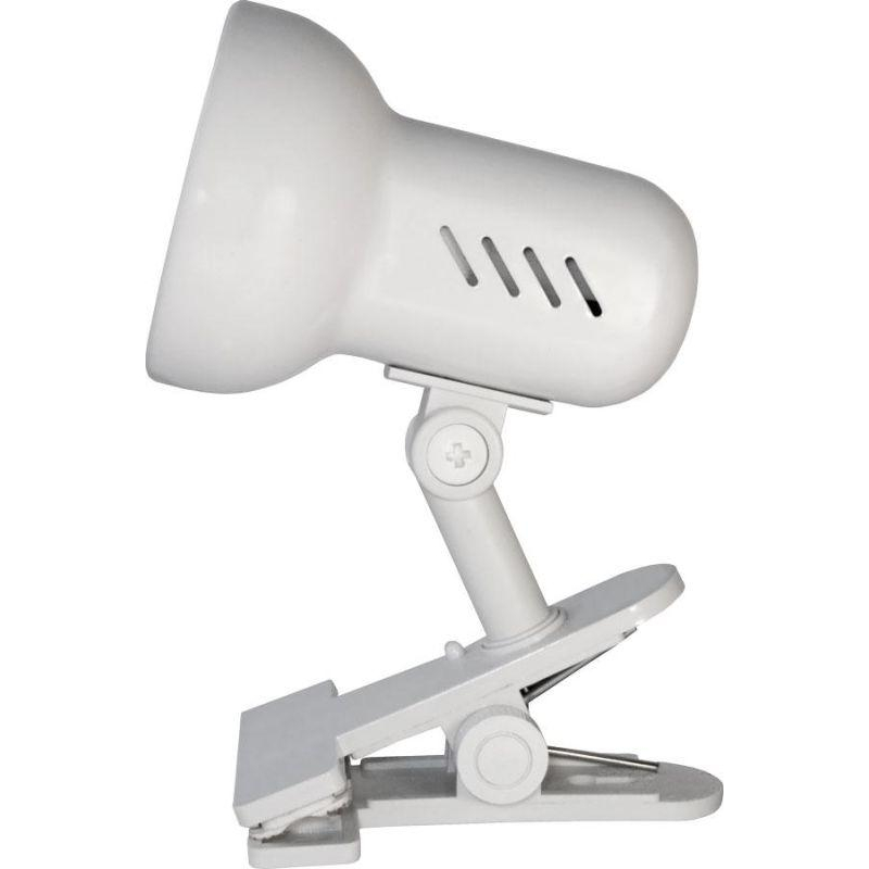 Светильник H-035 прищепка 220В 60Вт метал. бел. Camelion 7198