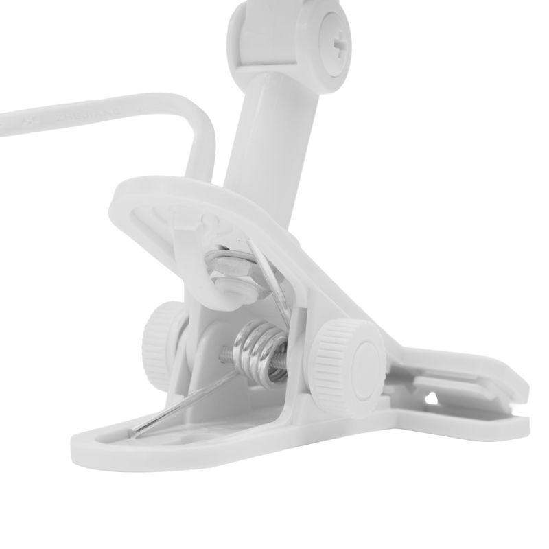 Светильник H-035 прищепка 220В 60Вт метал. бел. Camelion 7198