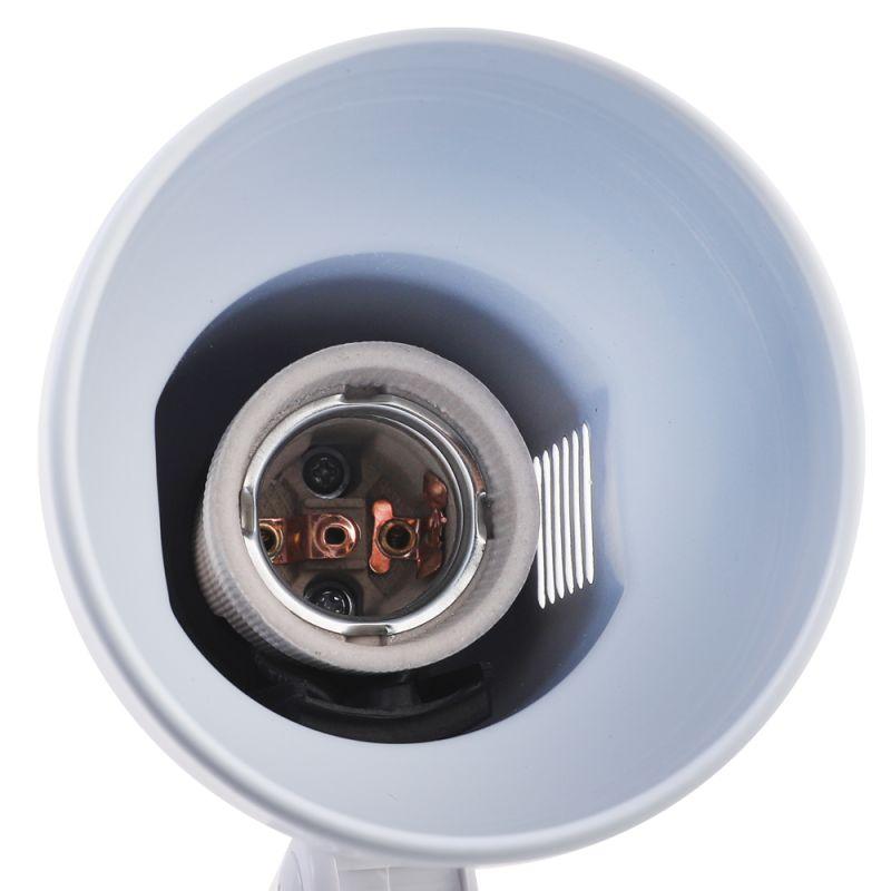 Светильник H-035 прищепка 220В 60Вт метал. бел. Camelion 7198