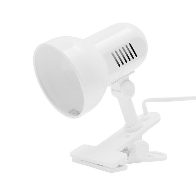 Светильник H-035 прищепка 220В 60Вт метал. бел. Camelion 7198