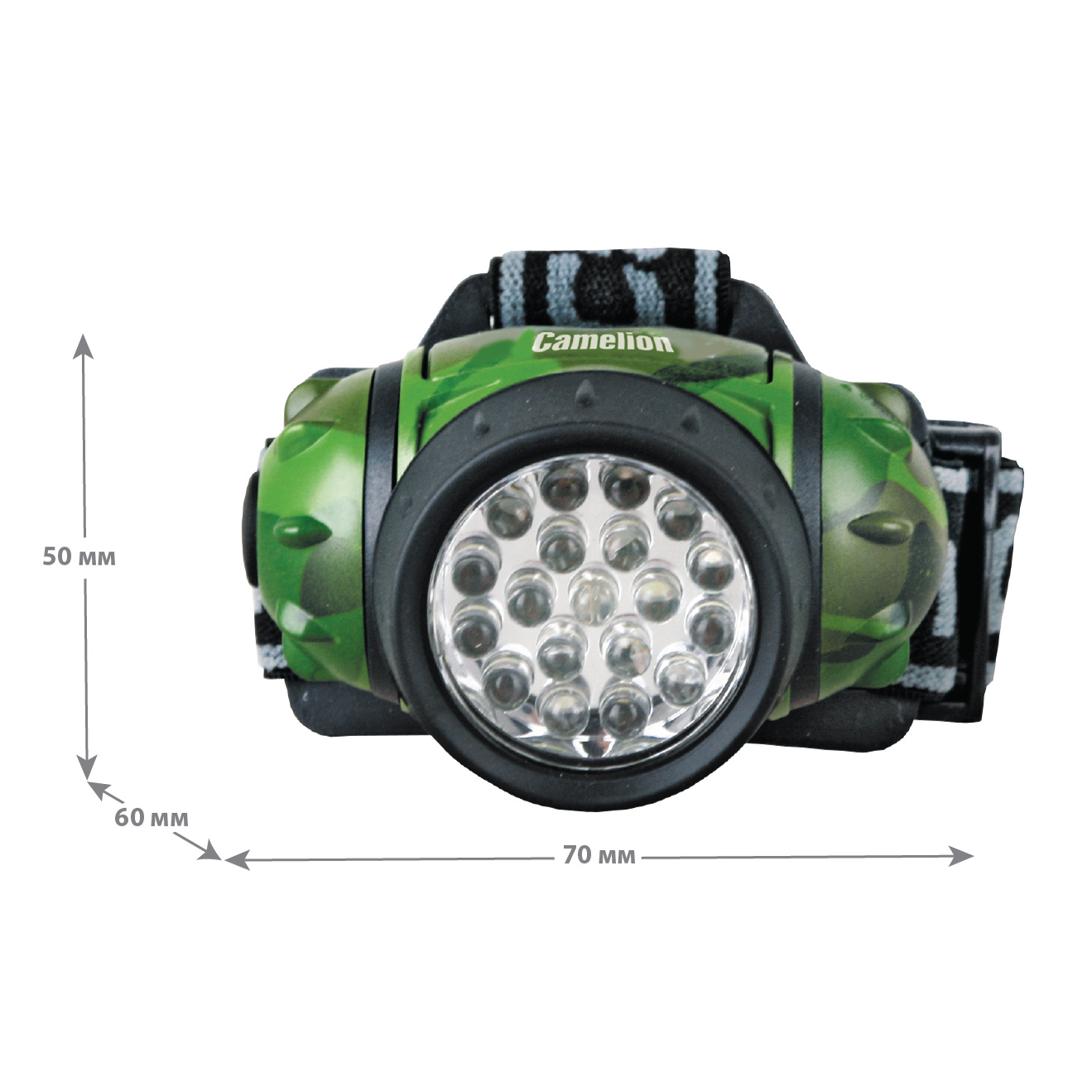 Фонарь налобный LED 5313-19F 4ML (19LED 4 режима; 3хR03 в комплекте; камуфляж) Camelion 7538