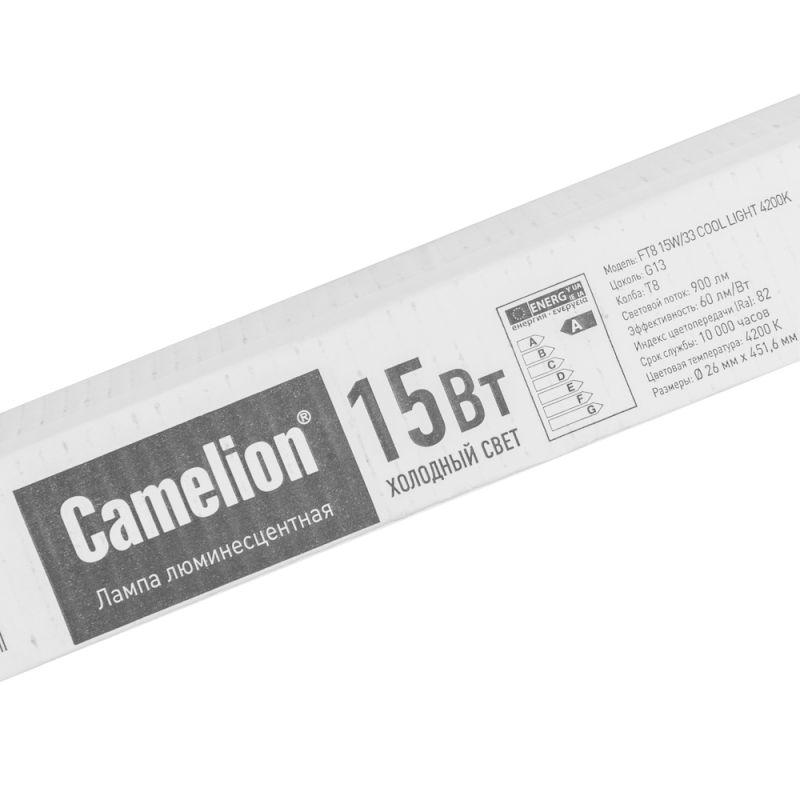 Лампа люминесцентная FT8-15W/33 15Вт T8 4200К G13 Camelion 5874
