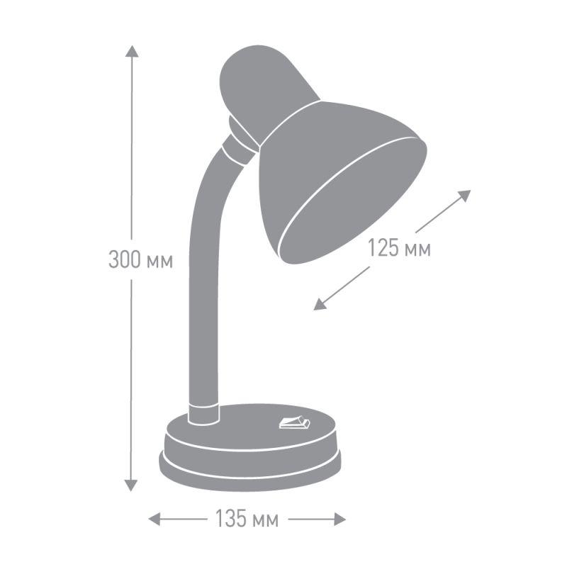 Светильник KD-301 настол. база 230В 60Вт ЛОН E27 серебр. Camelion 10992