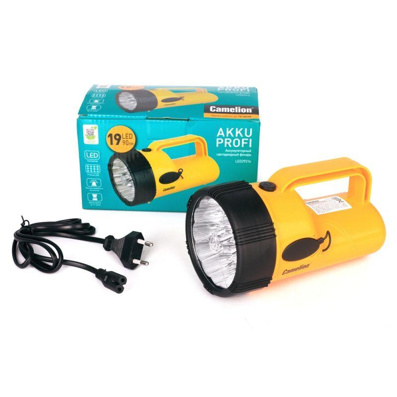 Фонарь 19LED 29314 (аккум. 220В желт.; 4В 2.3А-ч) Camelion 10471