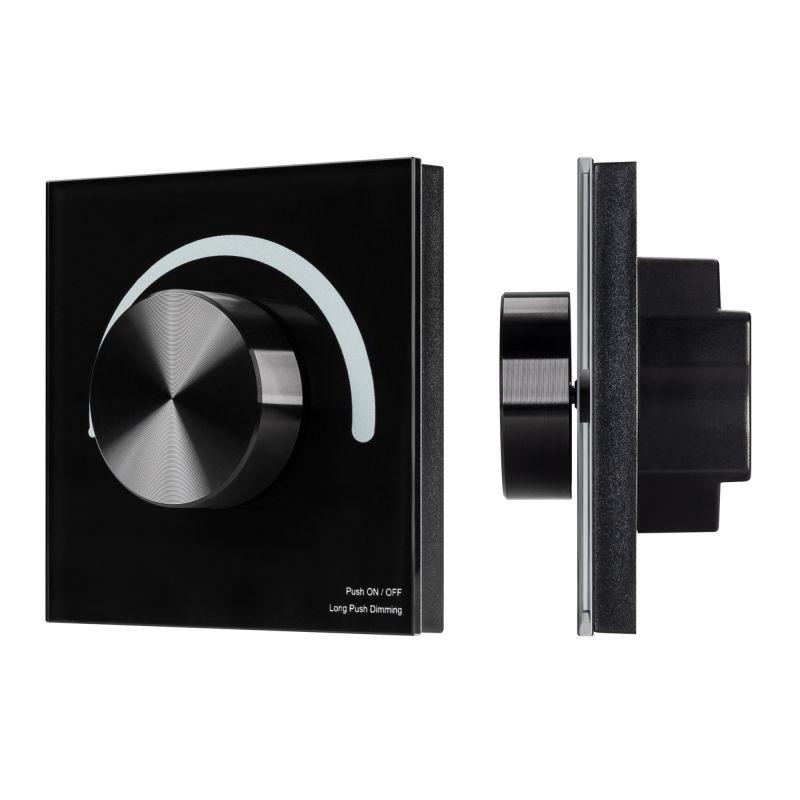 Панель Rotary SMART-P28-DIM Black (12-24V, 2.4G) (ARL, IP20 Пластик, 5 лет) (027102)