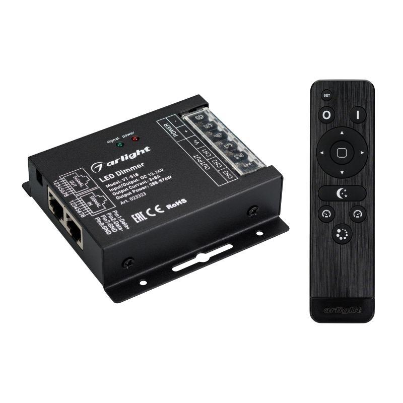 Диммер VT-S18-3x8A (12-24V, ПДУ Стик 12кн, RF) (ARL, IP20 Металл, 2 года) (023323)