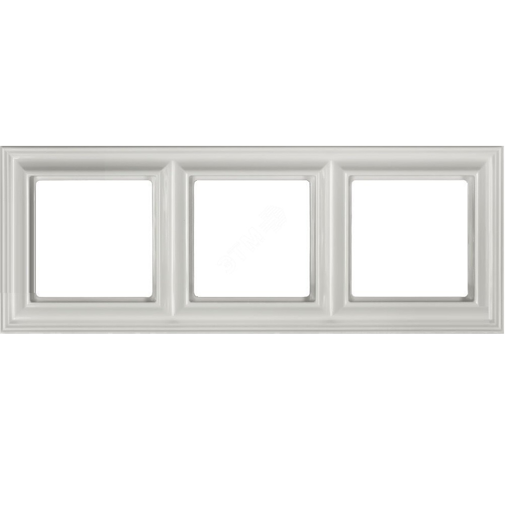 Рамка 3-местная для вертикальной и горизонтальной установки. Серия- Eco DECO. Материал- термопласт. Цвет- белый (EPD483WW)