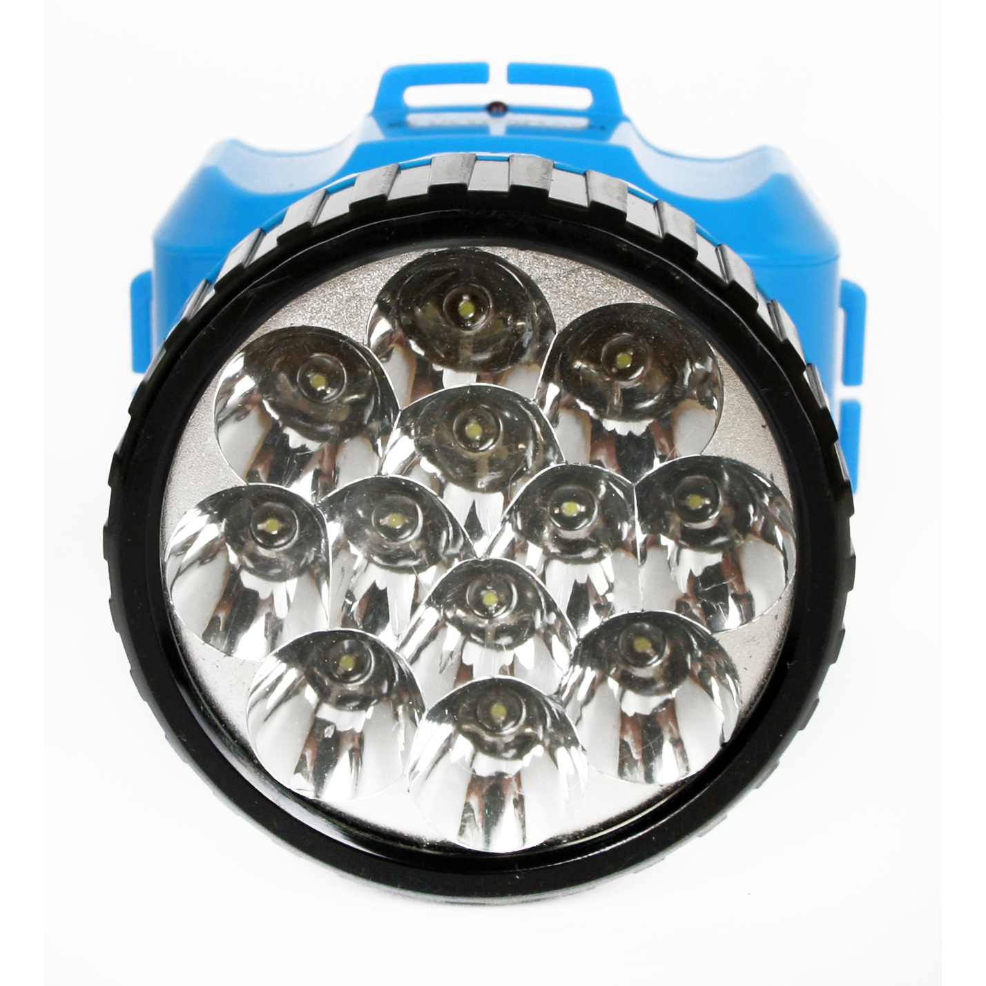 Фонарь налобный аккумуляторный LED 5361 (220В 12LED 2 режима; голуб.) Ultraflash 12420