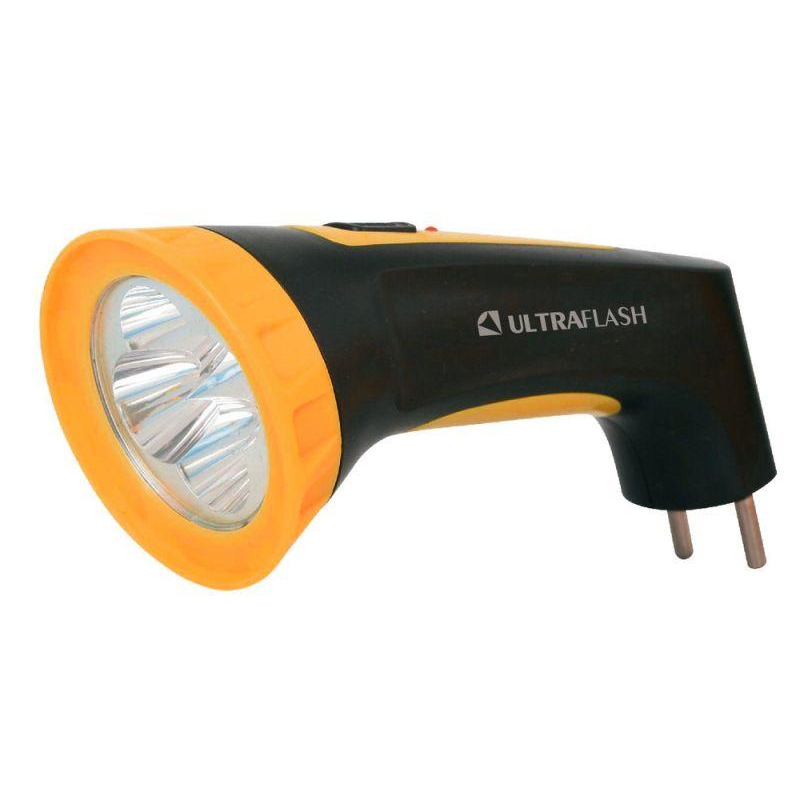 Фонарь LED 3804M (аккум. 220В черн./желт. 4 LED SLA пласт. коробка) Ultraflash 12867