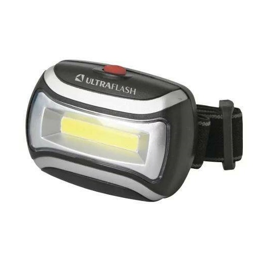 Фонарь налобный LED 5380 (3Вт COB LED 3 режима черн. пласт. пакет) Ultraflash 12870