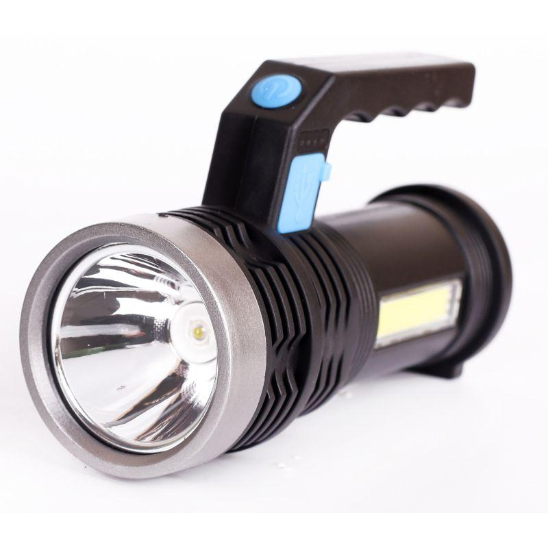 Ultraflash LED53765 (фонарь акк 4В, черн., 2LED, 3 Вт, 4 реж, USB, бокс са)