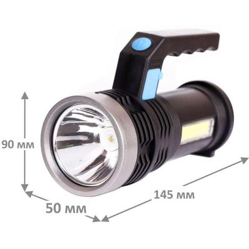 Ultraflash LED53765 (фонарь акк 4В, черн., 2LED, 3 Вт, 4 реж, USB, бокс са)