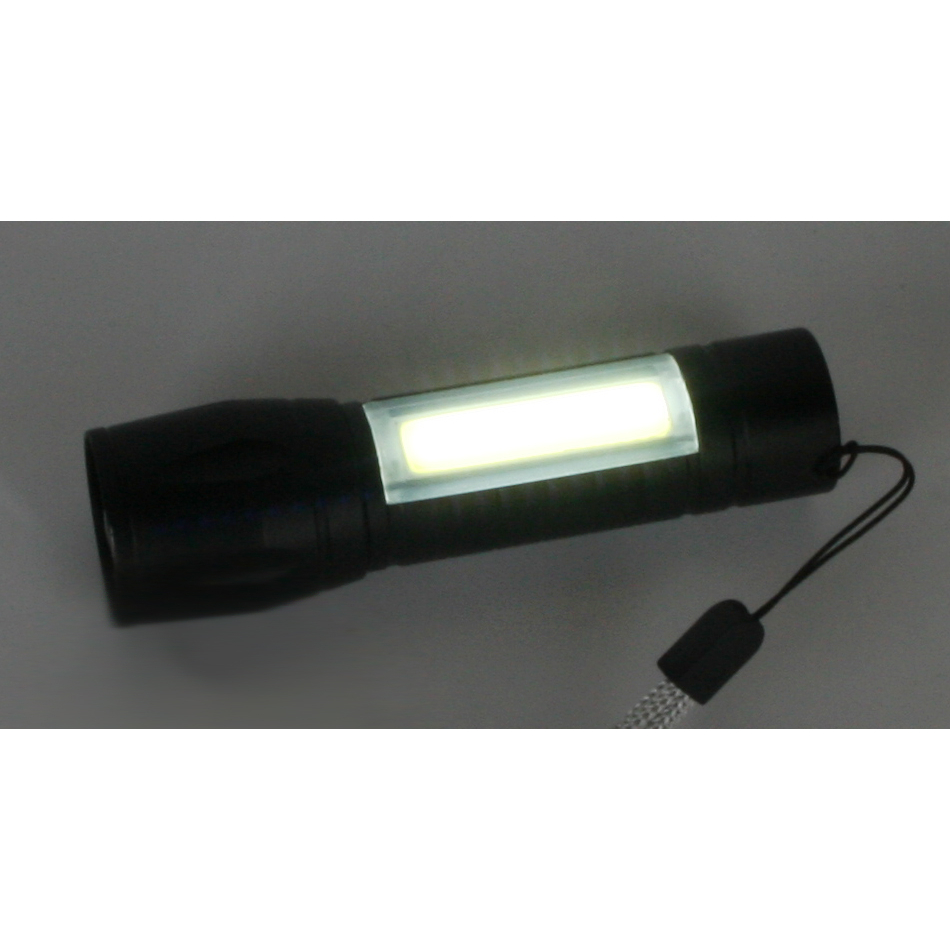 Ultraflash E1337 (фонарь аккум 3,7В, черный, XPE + COB LED, 3 Ватт, 3 реж., бокс)