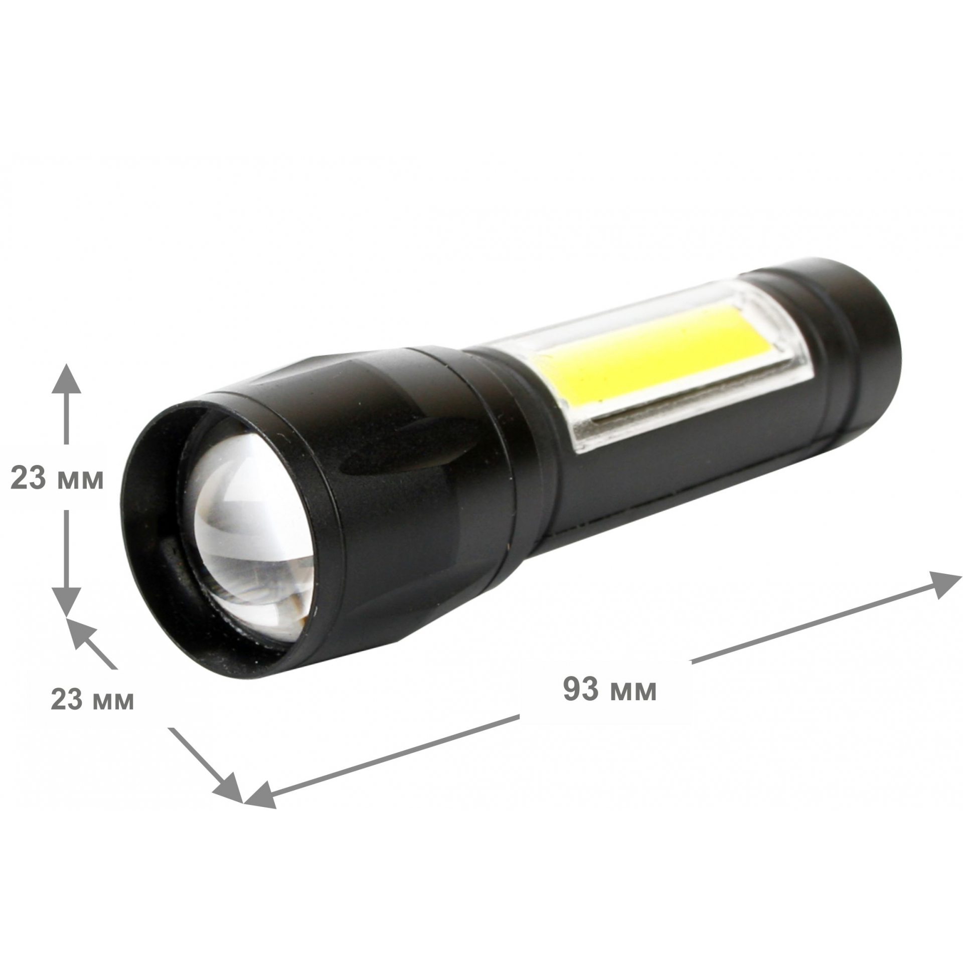 Ultraflash E1337 (фонарь аккум 3,7В, черный, XPE + COB LED, 3 Ватт, 3 реж., бокс)