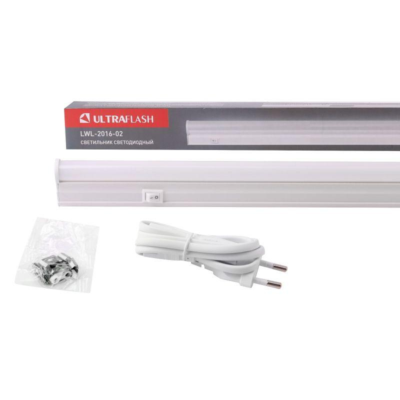 Ultraflash LWL-2016-02 (LED свет-к c выкл на корпусе , пластик, 220В, 7W, с сетевым проводом, 6000K)