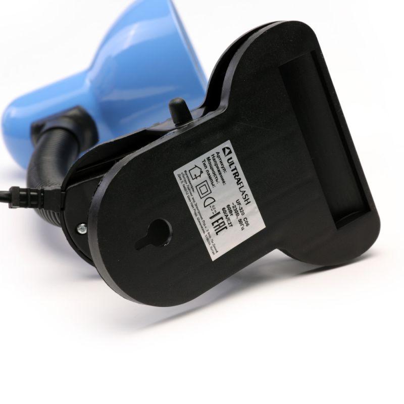 Ultraflash UF-320 C06 синий (Светильник настольный с прищепкой 230В, 60Вт, E27, ЛОН)