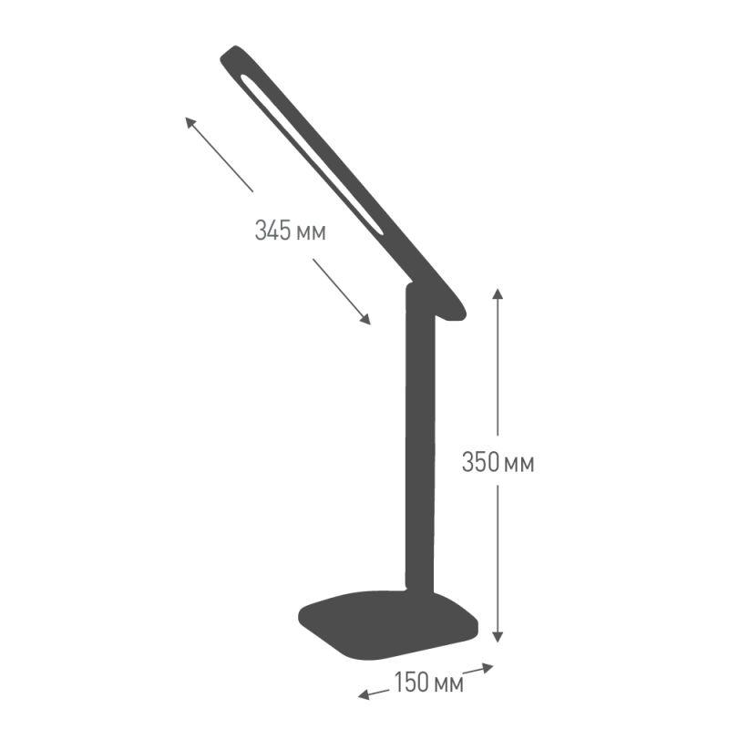 Ultraflash UF-731 C02 черный (LED настольный Cветильник, 11 Вт, 3 уровня яркости)