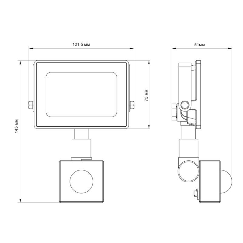 Ultraflash LFL-3002S C02 черный (LED прожектор с датчиком, 30 Вт, 230В, 6500К)