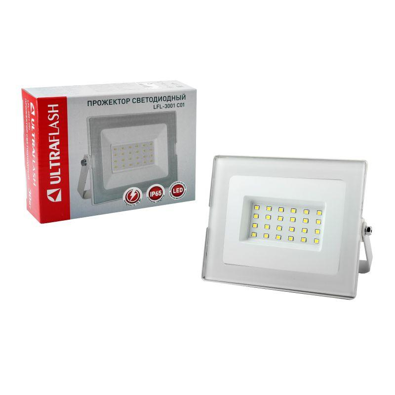Ultraflash LFL-3001 C01 белый (LED SMD прожектор, 30 Вт, 230В, 6500К)