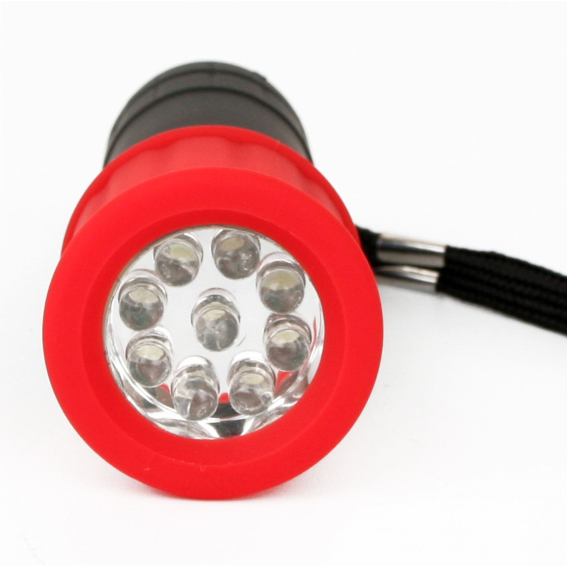 Фонарь LED15001-A (3XR03 светофор красн. с черн. 9 LED блистер) Ultraflash 10479