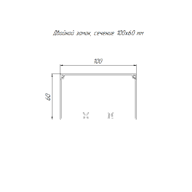 Кабель-канал белый 2-й замок в п/э 100х60 (8 м/уп) (PR03.0060)
