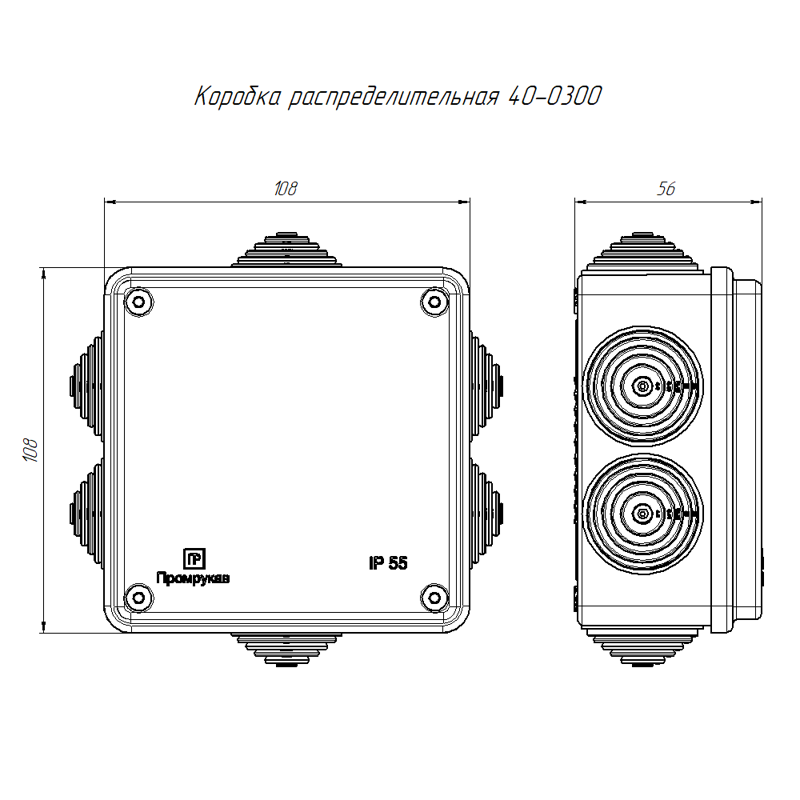 Коробка распаячная наружная 100х100х50 (40-0300)