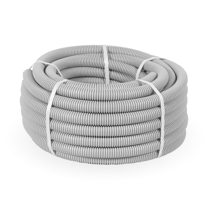 Гофра для кабеля с протяжкой серая ПВХ d25мм (уп.50м) Строитель