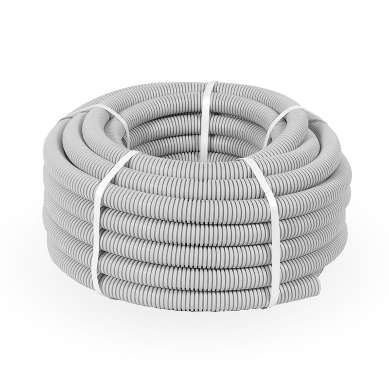 Труба гофрированная ПВХ d32мм с протяжкой серая уп.25м Строитель PR.033225