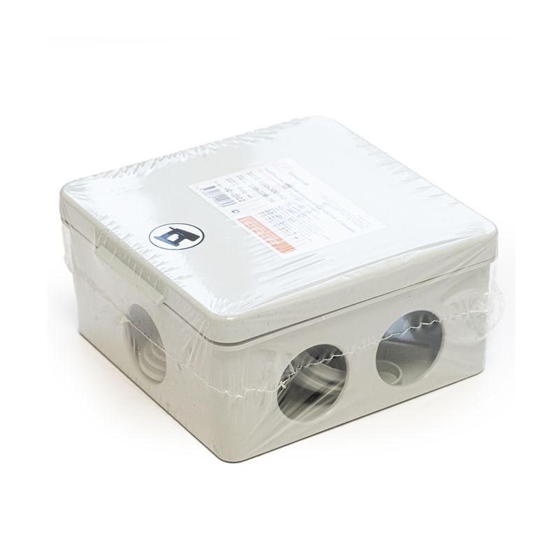 Коробка распределительная ОП 100х100х50мм безгалоген. (HF) для прямого монтажа сер. Промрукав 40-0302