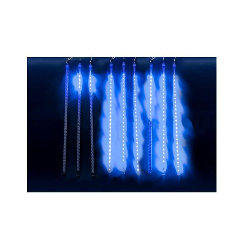 Занавес светодиодный фигурный Звездный дождь соединяемый 6 подвесов 336 светодиодов Размер 1,5х0,5м Цвет свечения синий IP44 Провод прозрачный Упаковка картон ULD-E1505-336/DTK BLUE IP44 TWISTED METEOR (UL-00000167)