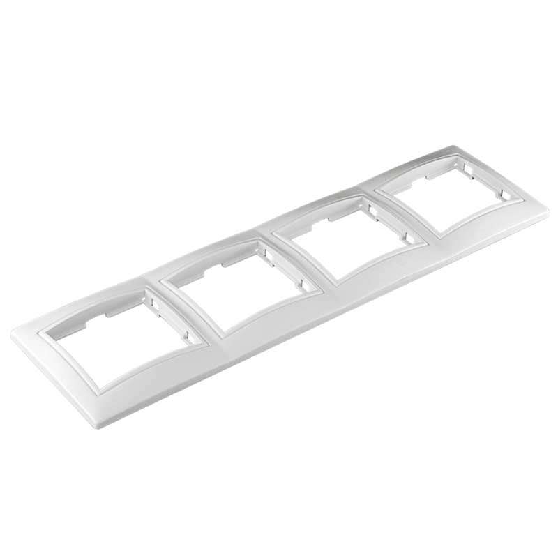 Рамка электроустановочная 4 места, скрытой установки, Севиль горизонтальна, цвет белый