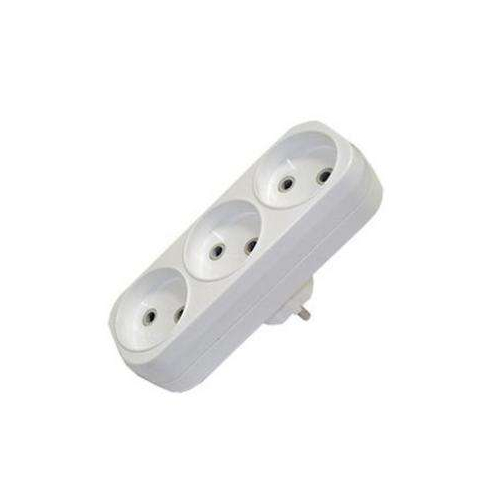 Разветвитель 3 гнезда без заземл. плоский 10А UNIVersal А203