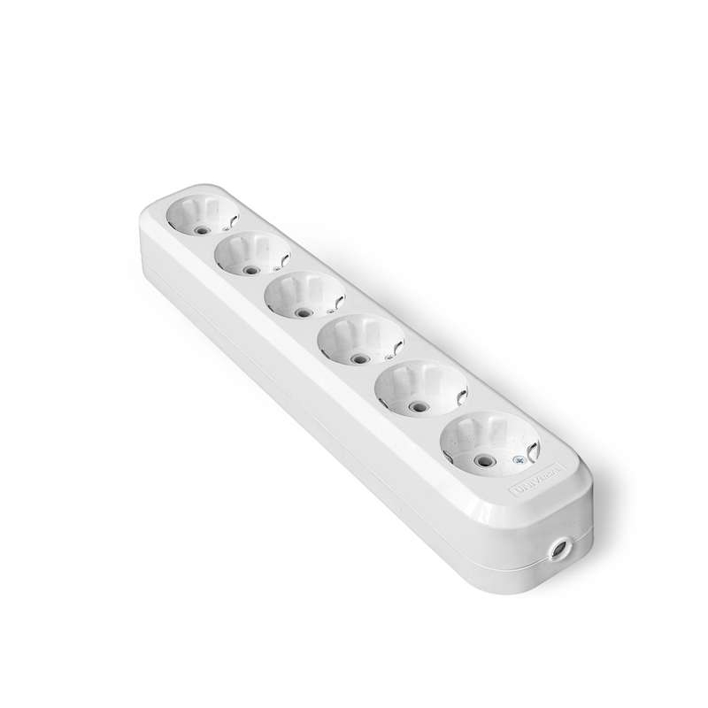 Колодка удлинителя 6-м с заземл. AБС-пластик (еврослот) UNIVersal E306