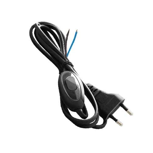 Шнур для бра с прох. выкл. 1.7м (ШВВП 2х0.75) черн. (еврослот) UNIVersal А1060 Ч