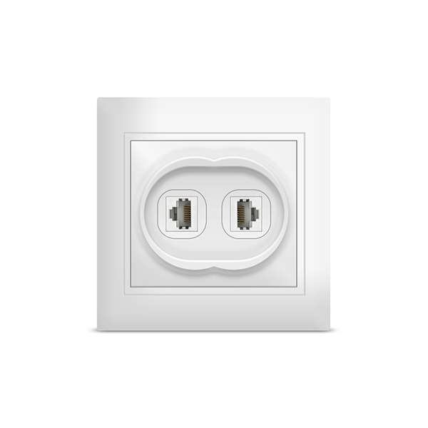 Розетка компьютерная 2-м Севиль бел. UNIVersal 1086