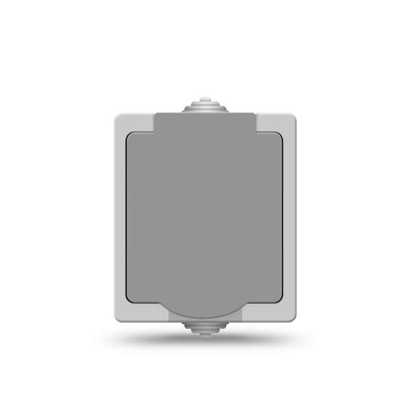 Розетка Аллегро с заземл. защ. шторки с крышкой IP54 сер. UNIVersal 1282