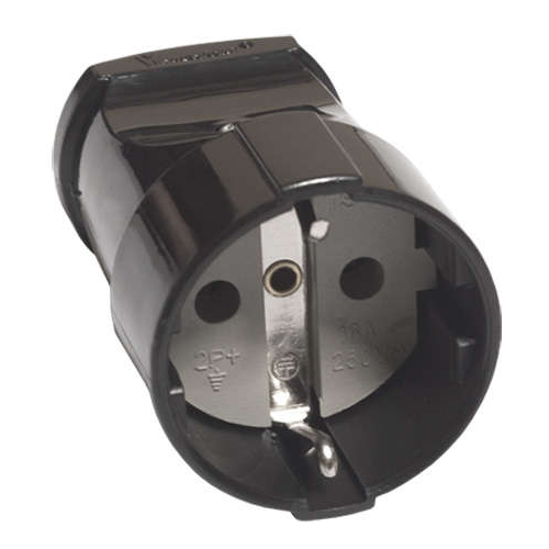 Штепсель с заземл. черн. 16А 250В (еврослот) UNIVersal А1020