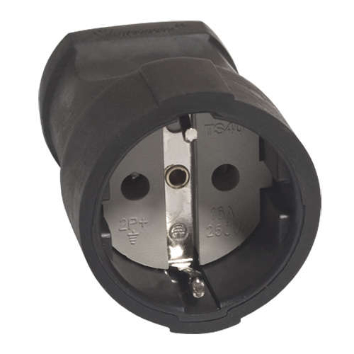 Штепсель с заземл. ПВХ-облив черн. 16А 250В (еврослот) UNIVersal ОА1020